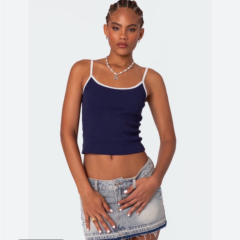 Edikted Franky Ribbed Contrast Tank top